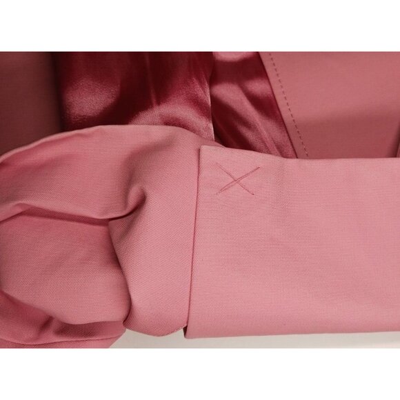 EXPRESS Trench Blazer Rain Topper Coat Pink Mid Length Womens XS Career EUC - Picture 10 of 12